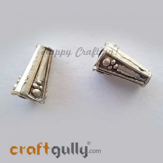 Bead Caps 8mm German Silver Design #14 - Silver Finish - Pack of 2