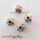 German Silver Beads 7mm - Design #3 - Silver Finish - 4 Beads