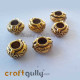 German Silver Beads 4mm - Design #8 - Golden Plating - 6 Beads