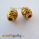 German Silver Beads 8mm - Design #14 - Golden Plating - 2 Beads