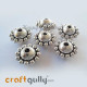 German Silver Beads 9mm - Design #18 - Silver Finish - 6 Beads