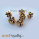 German Silver Beads 6.5mm - Flower #7 - Golden Plating - Pack of 6