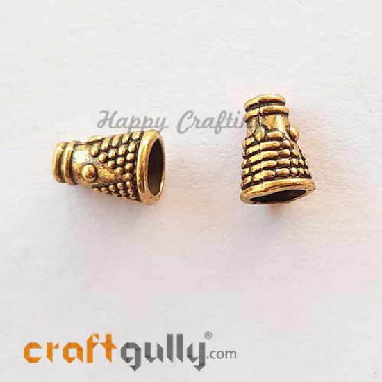 Bead Caps 6mm German Silver Design #15 - A. Golden Plating - Pack of 2