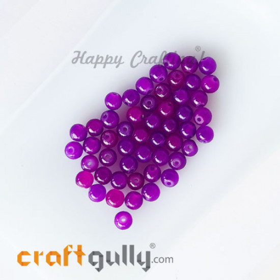 Glass Beads 4mm Round - Trans. Dual Purple - 50 Beads