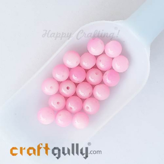 Glass Beads 10mm Round - Baby Pink - 20 Beads