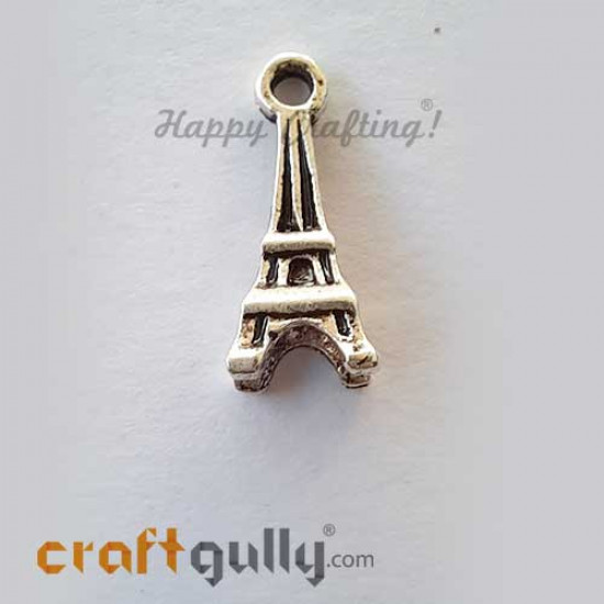 Charms 16mm - German Silver Eiffel Tower - Silver Finish - Pack of 1