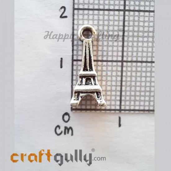 Charms 16mm - German Silver Eiffel Tower - Silver Finish - Pack of 1