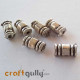 German Silver Beads 7mm - Pipe #4 - Silver Finish - Pack of 6