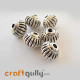 German Silver Beads 8mm - Design #9 - Silver Finish - Pack of 6