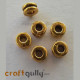 German Silver Beads 5mm - Design #7 - Golden Plating - Pack of 6