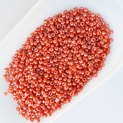 Seed Beads 2.5mm Glass - Round - Faux Pearl Coral - 25gms