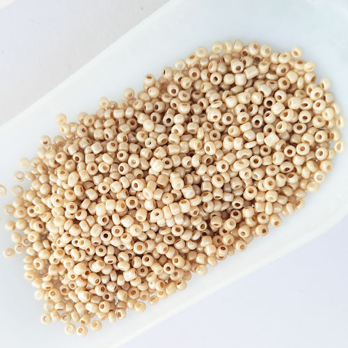 Seed Beads 2.5mm Glass - Round - Faux Pearl Sand - 25gms