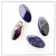 Acrylic Beads 23mm - Marquis #3 - Royal Blue With Golden - 4 Beads