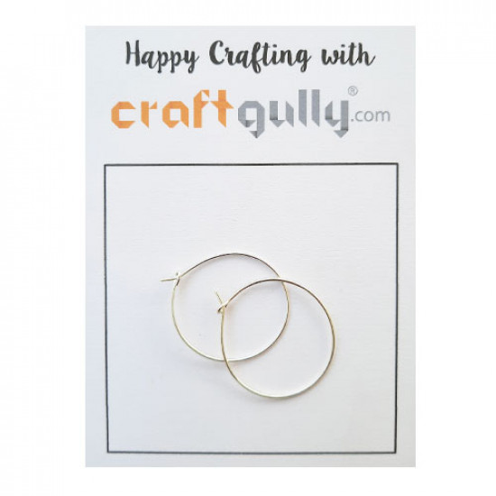 Earring Hoops 25mm  - Silver Finish - 5 Pairs
