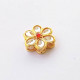 Metal Beads 19mm Flower With Kundan - Golden Setting - Pack of 1