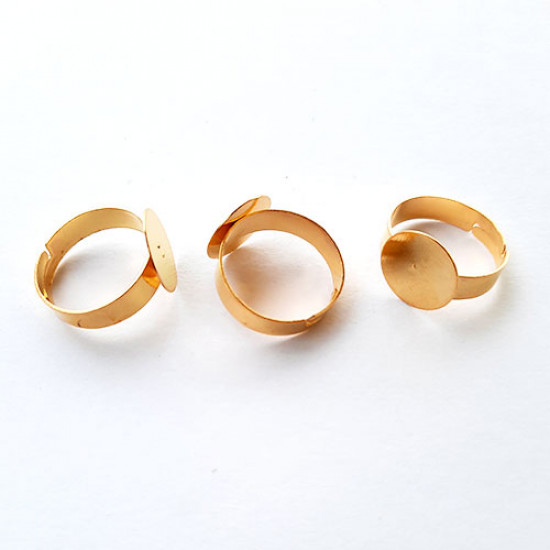 Ring Blanks 12mm - Round #5 - Golden - Pack of 10