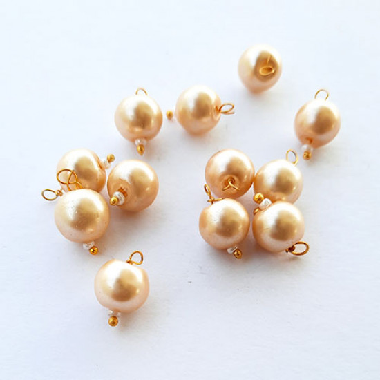 Loreals 7mm - Acrylic Faux Pearl - Light Golden - Pack of 12