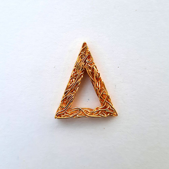 Metal Beads 30mm - Designer #14 Triangle - Golden - 1 Bead