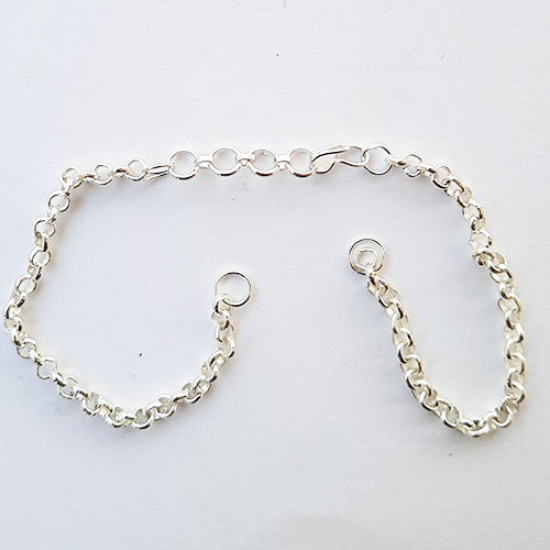 Bracelet Chains 4mm Round - Silver 9inches - Pack of 1