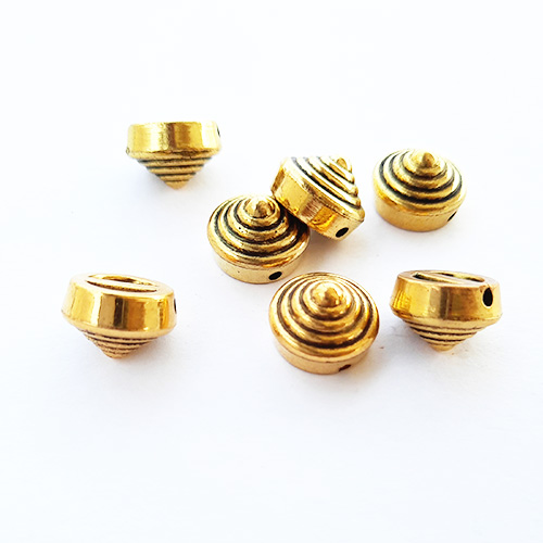 Acrylic Beads 11mm Cup Cake Design #14 - Antique Golden - 20 Beads