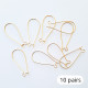 Earring Loops / Kidney Hooks 38mm - Golden Finish - 10 Pairs