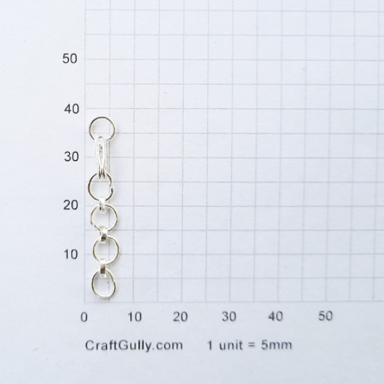 Extender Chain & Hook 38mm - White Silver Finish - 10 Sets