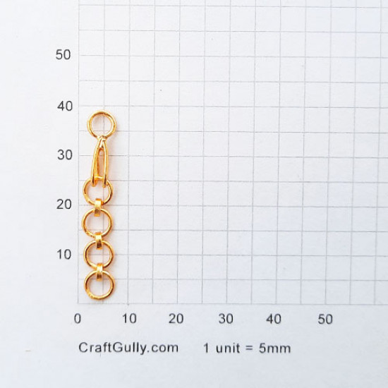 Extender Chain & Hook 38mm – Golden Finish - 10 Sets