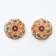 Earring Base 30mm - Wooden Round Printed #9 - Pack of 2