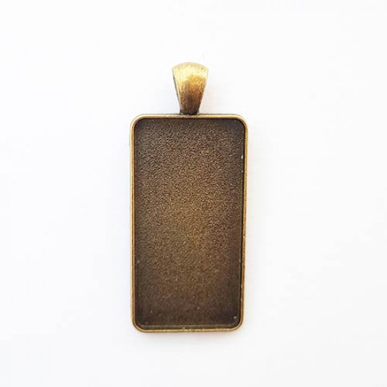 Pendant Blank #36 - 49mm Rectangle - Bronze Finish - Pack of 1