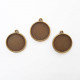 Pendant Blank #37 - 26mm Round 2 Sided - Bronze Finish - Pack of 3
