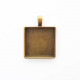 Pendant Blank #38 - 37mm Square - Bronze Finish - Pack of 1