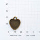 Pendant Blank #39 - 21mm Heart - Bronze Finish - Pack of 3