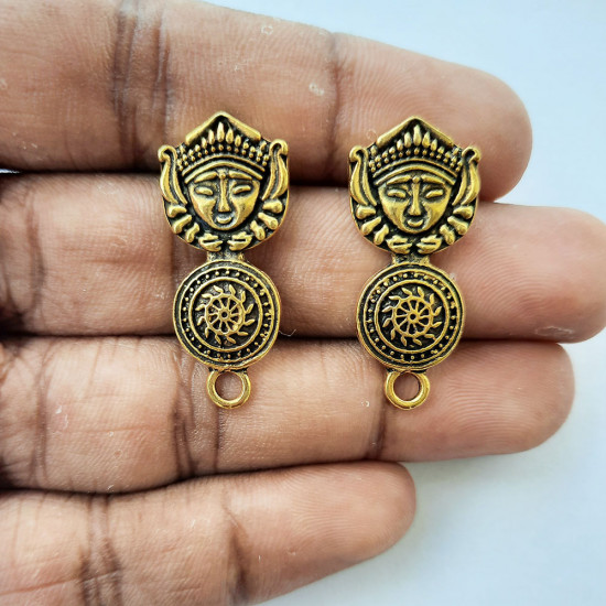 Earring Studs Design #13 - Antique Golden - 1 Pair