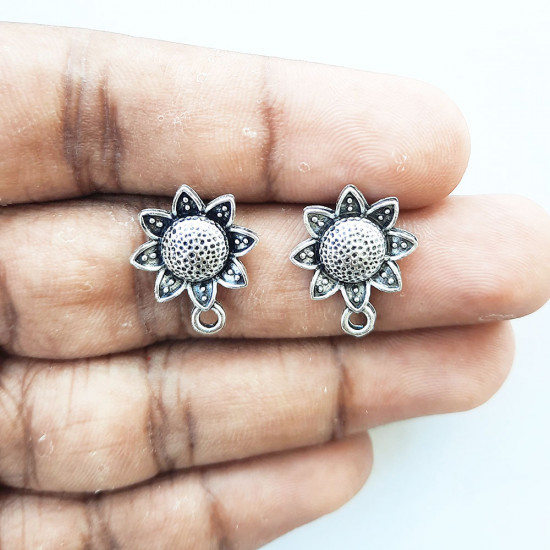 Earring Studs Design #18 - Antique Silver - 3 Pairs