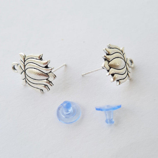 Earring Studs Design #21 - Antique Silver - 3 Pairs