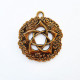 Pendant #17 - 34mm - Antique Golden - Pack of 1