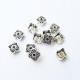 Metal Beads 9mm - Design #17 - Silver Finish - 12 Beads