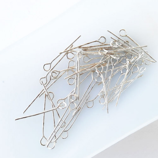 Eye Pins 20mm - Silver Finish - 10gms