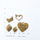 Metal Charms - Heart - Assorted #1 - Bronze - 12 Charms