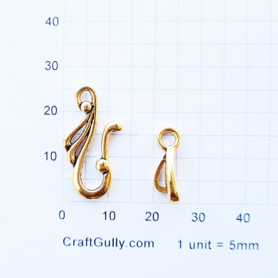 Couple Clasps #3 - 40mm - Golden - 2 Sets