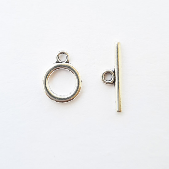 Toggle Clasps #1 - Silver Finish - 2 Sets