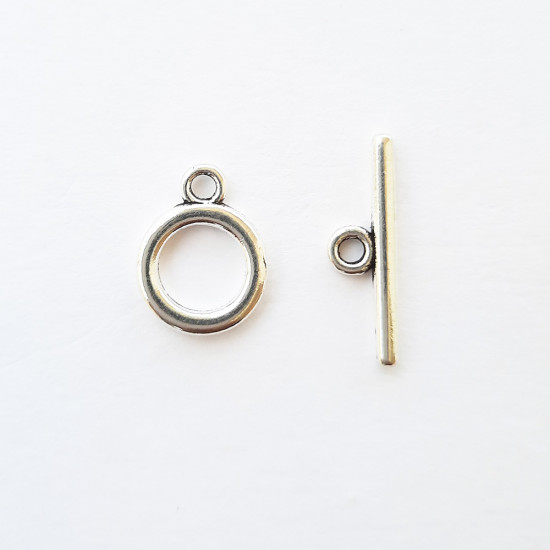 Toggle Clasps #1 - Silver Finish - 2 Sets