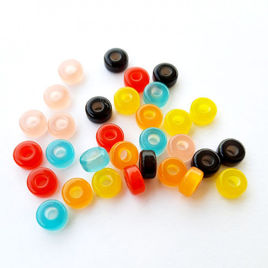 Acrylic Beads 9mm Round - Translucent Assorted - 30 Beads