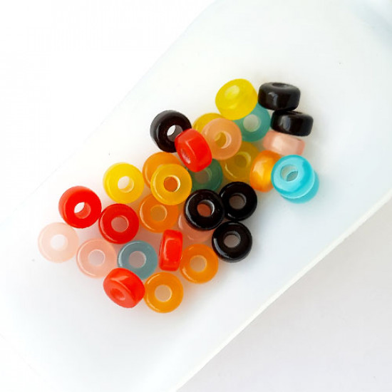 Acrylic Beads 9mm Round - Translucent Assorted - 30 Beads