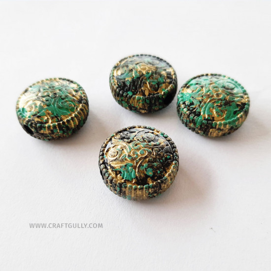 Acrylic Beads 19mm - Disc Vintage Bronze - 6 Beads