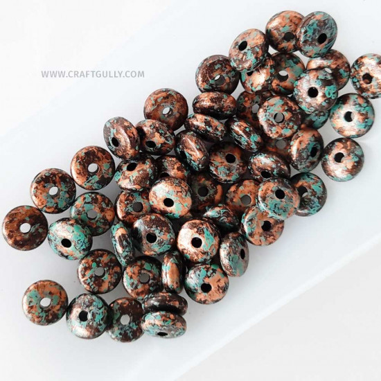 Acrylic Beads 8mm Disc - Vintage Copper - 50 Beads