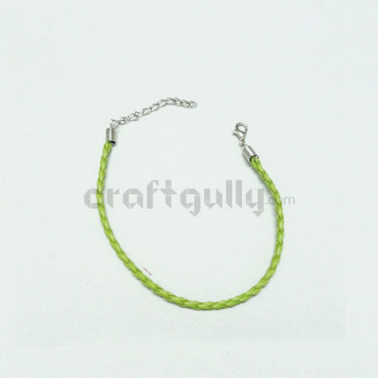 Bracelet Cord of Braided Faux Leather - Green