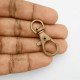 KeyChain Hook #1 - 35mm Lobster Clasp - Bronze - 2 Hooks