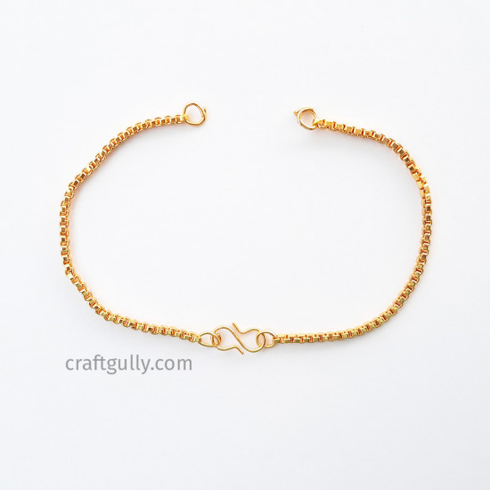 Bracelet Chains #3 - 2.5mm Golden 8.75 inches - Pack of 1