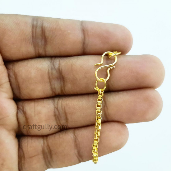 Bracelet Chains #3 - 2.5mm Golden 8.75 inches - Pack of 1